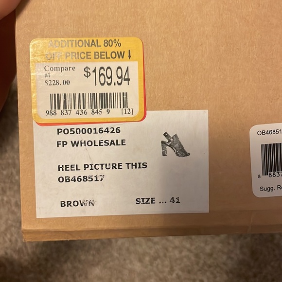 NWT Free People size 11 heel bootie open toe - Picture 4 of 6